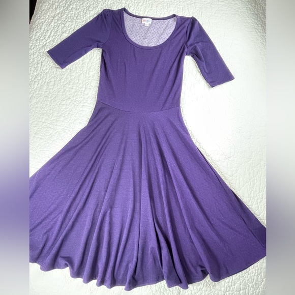 🔥NWT Lularoe Nicole Fit Purple Flare Skirt Stretch Women’s Size XS - Picture 6 of 14